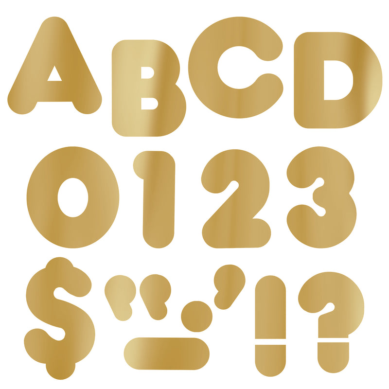 (3 Pk) Ready Letters 4in Casual Metallic Gold