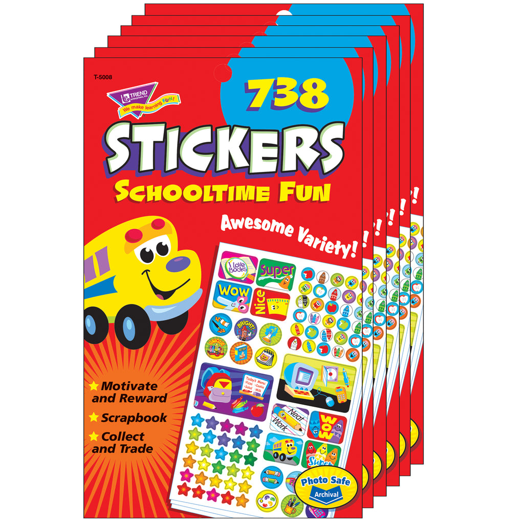 (6 Ea) Sticker Pad Schooltime Fun