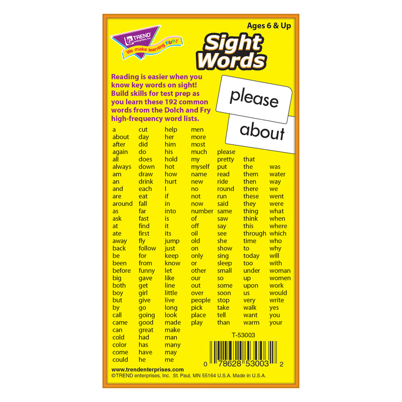 Flash Cards Sight Words 96-box