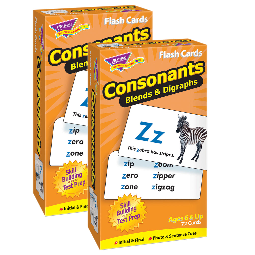 Consonants Skill Drill Flash Cards, Pack of 2