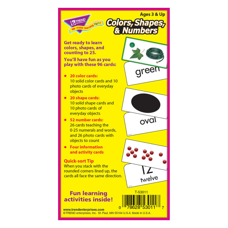 Flash Cards Colors Shapes 96-box Numbers