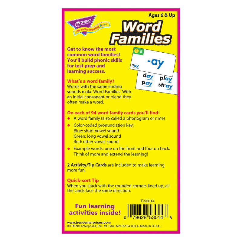Flash Cards Word Families 96-box