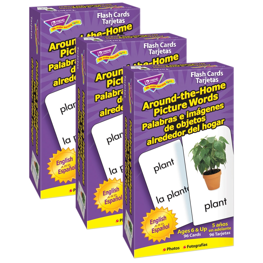 Around-the-Home/Palabras (EN/SP) Skill Drill Flash Cards, 3 Packs
