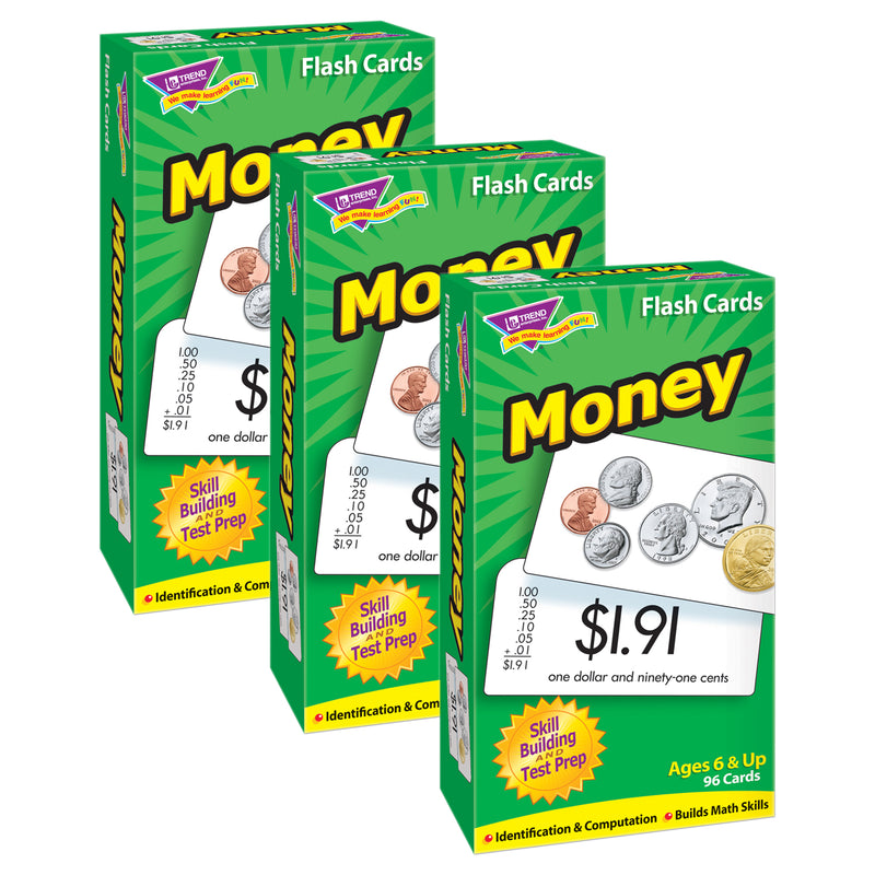 Money Skill Drill Flash Cards, 3 Packs