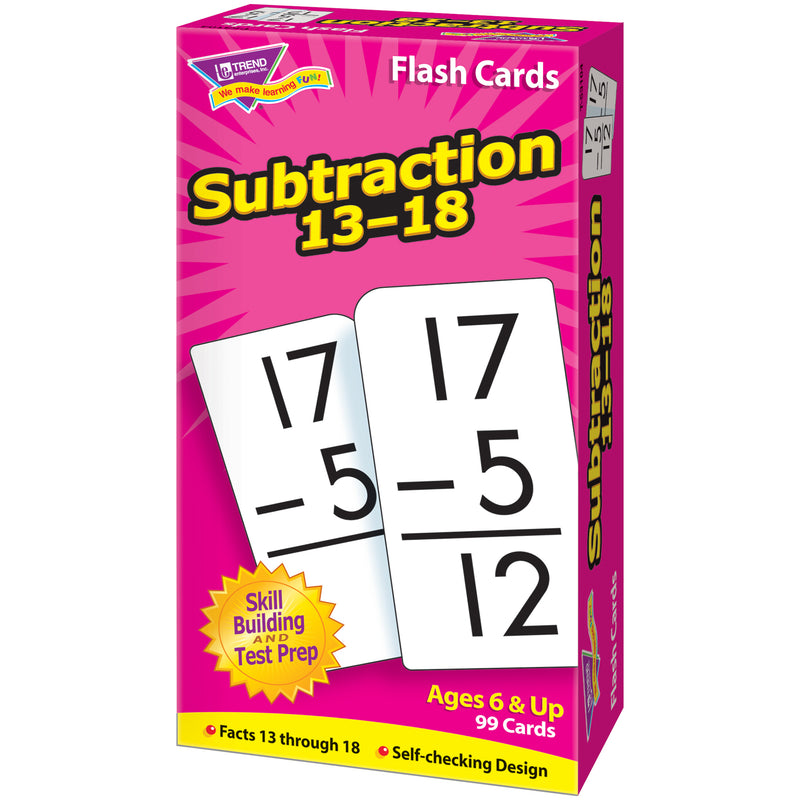 Flash Cards Subtraction 13-18 99box