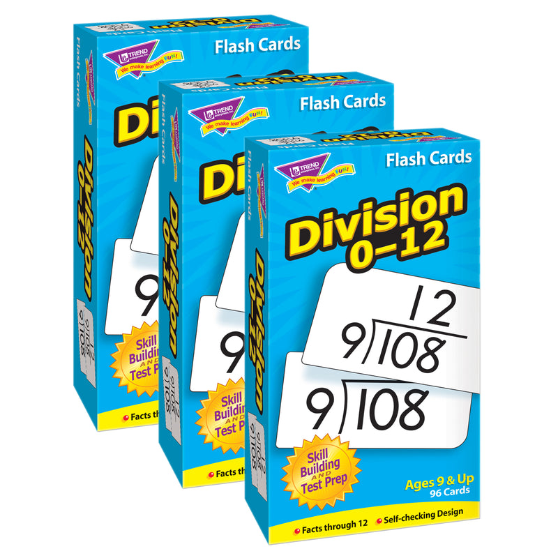Division 0-12 Skill Drill Flash Cards, Pack of 3