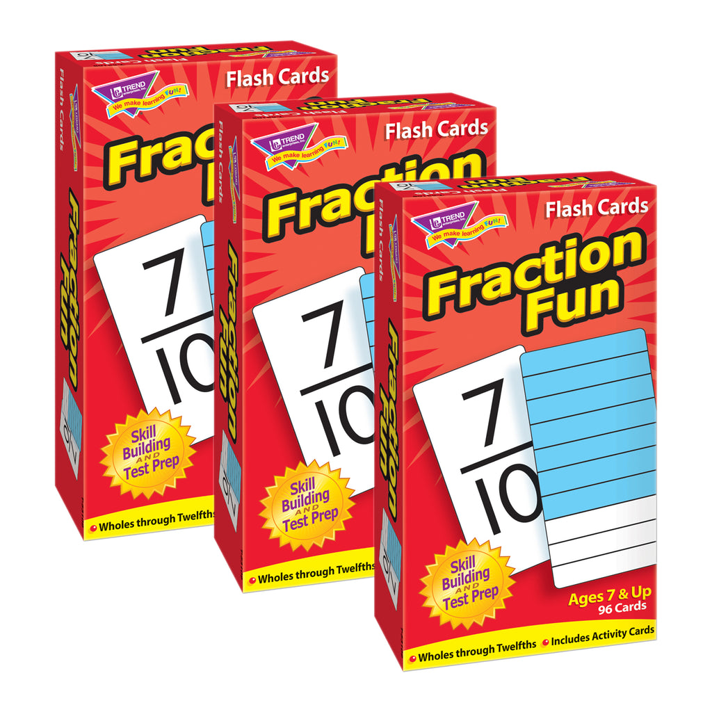 Fraction Fun Skill Drill Flash Cards, 3 Packs