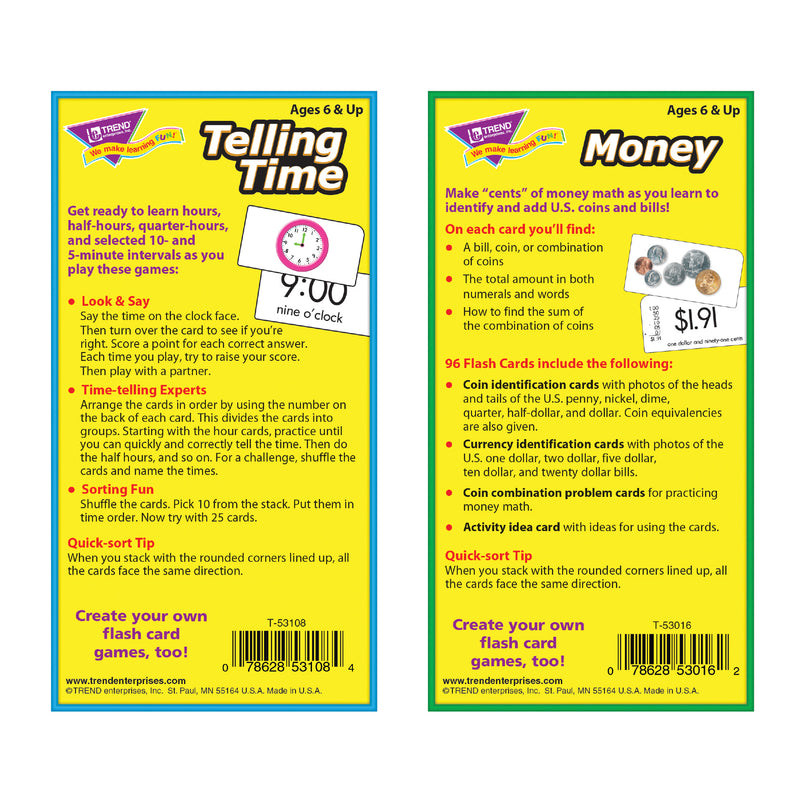 Time And Money Flash Cards Asst Skill Drill