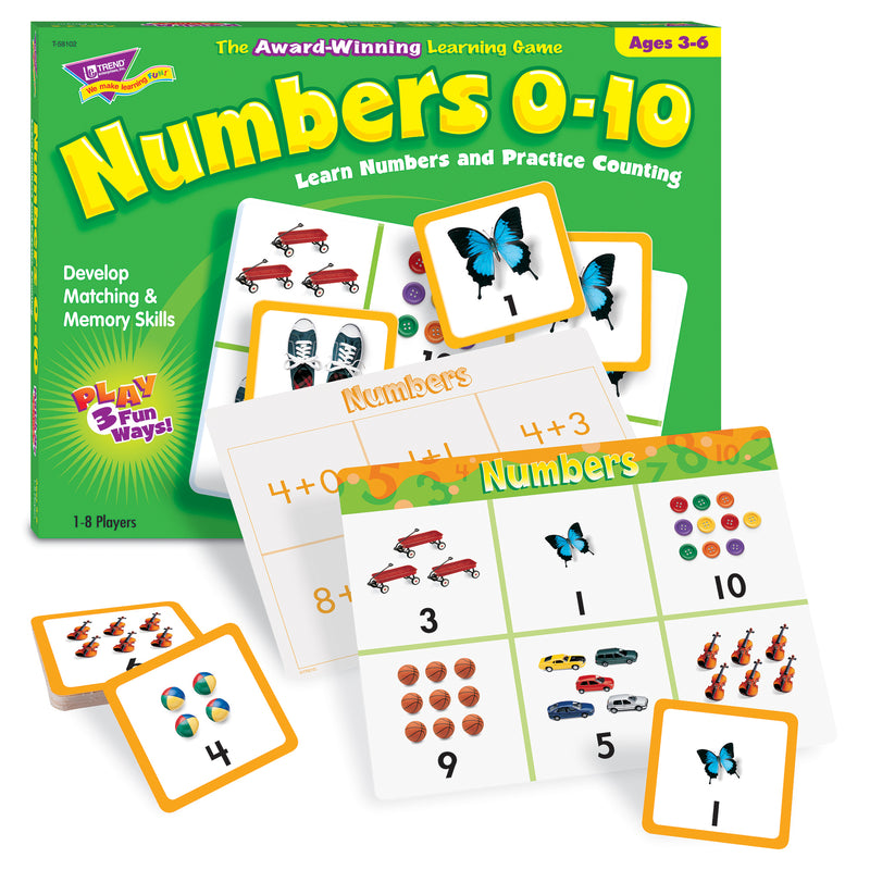 Match Me Game Numbers Ages 3 & Up 1-8 Players