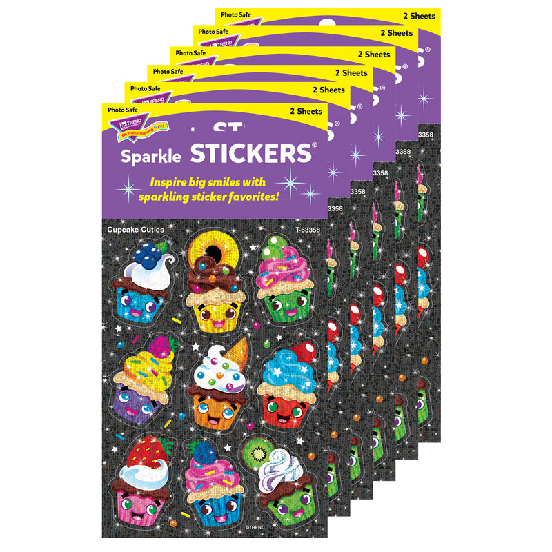 (6 Pk) Cupcake Cuties Sparkle Stickers 18 Ct