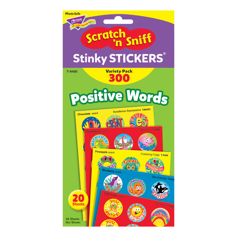 Stinky Stickers Positive Words Acid-free Variety 300-pk