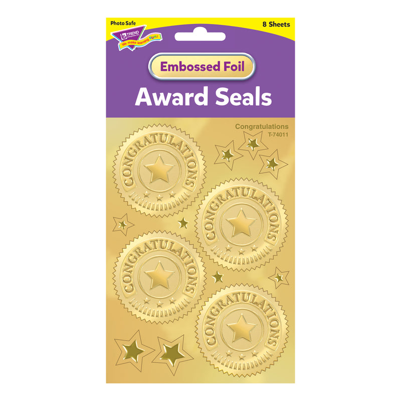 Congratulations Gold Award Seals 32-pk
