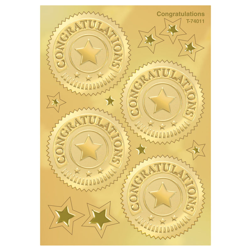 Congratulations Gold Award Seals 32-pk
