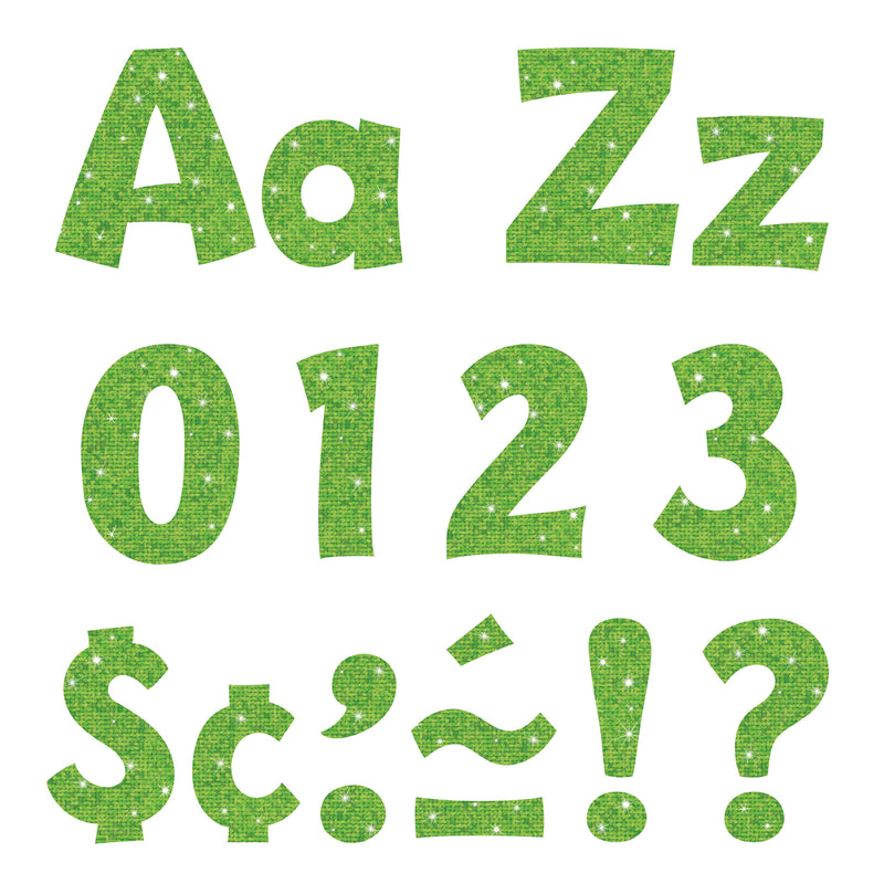 (3 Pk) 4in Ready Letters Lime Sparkle