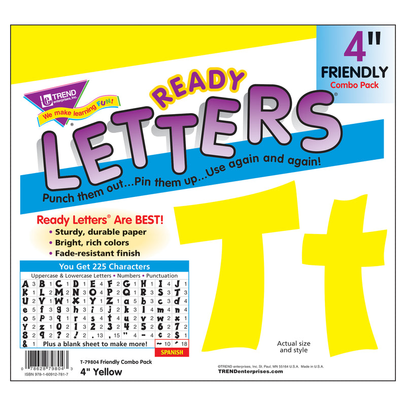 Yellow 4in Combo Pack Uppercase Lowercase