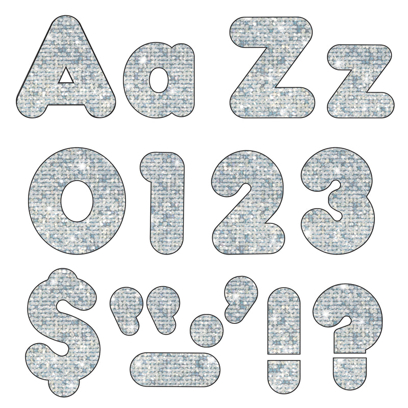 Silver Sparkle 4in Casual Combo Ready Letters