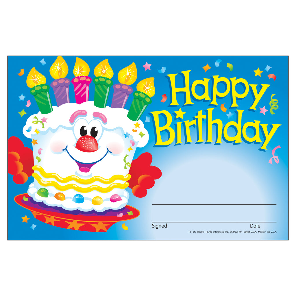 (6 Pk) Awards Happy Birthday Cake