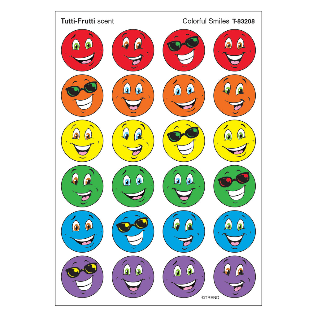 (6 Pk) Stinky Stickers Colorful Smiles