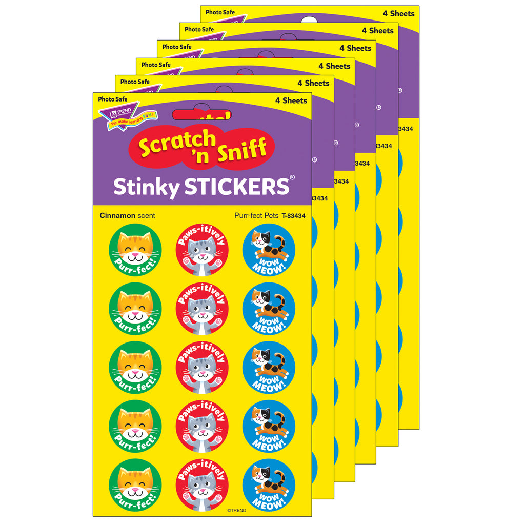 (6 Pk) Purrfect Pet Stinky Sticker Large