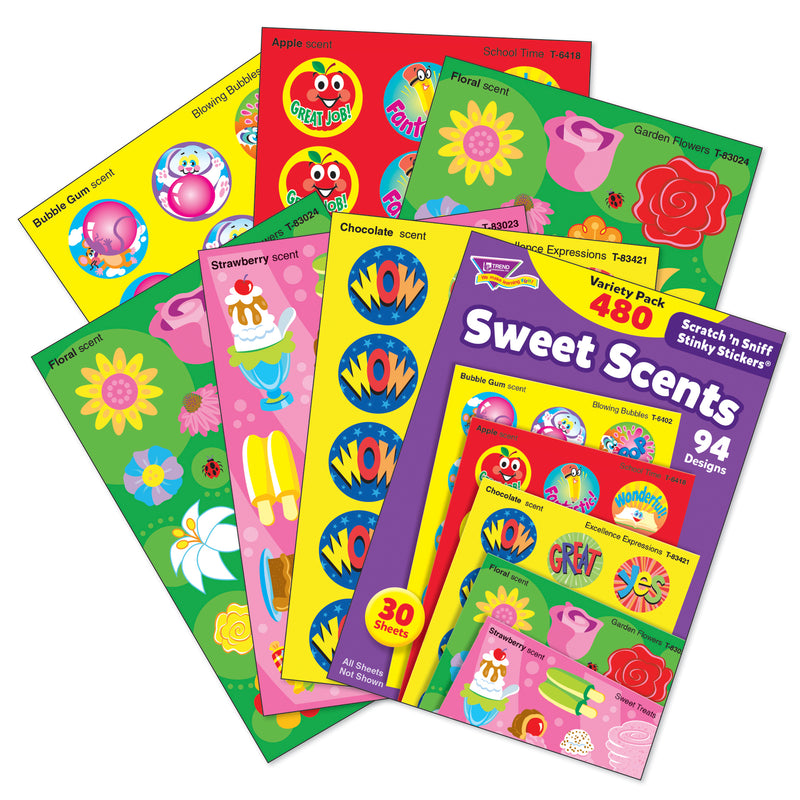 Stinky Stickers Sweet Shapes 480-pk Acid-free Super Saver Pk