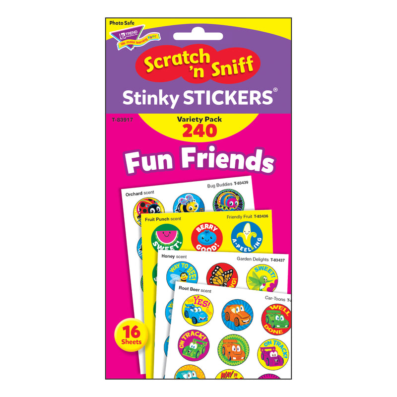 Stinky Stickr Variety Pk Fun Friend Scratch N Sniff
