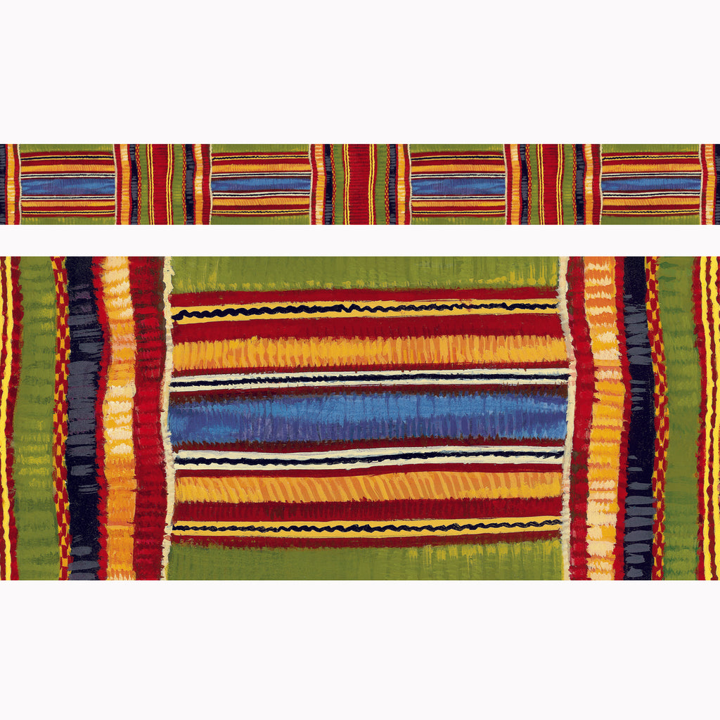 (6 Pk) Kente Cloth Borders Straight Edge 11 Per Pk 2.75x35.75 Total