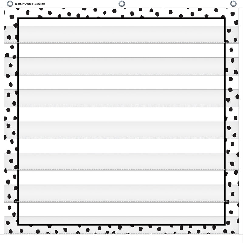 Black Painted Dots on White 7 Pocket Chart, 28" x 28"