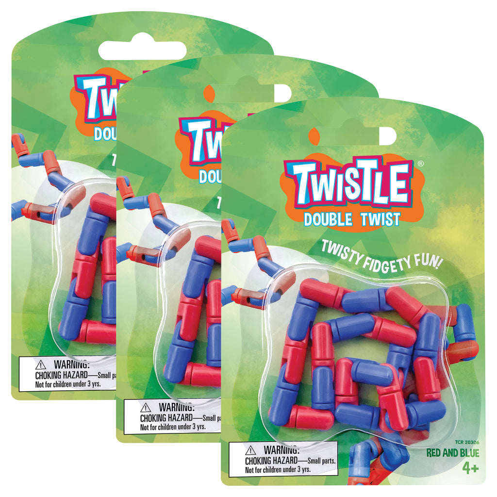 (3 Ea) Red & Blu Twistle Double Twist