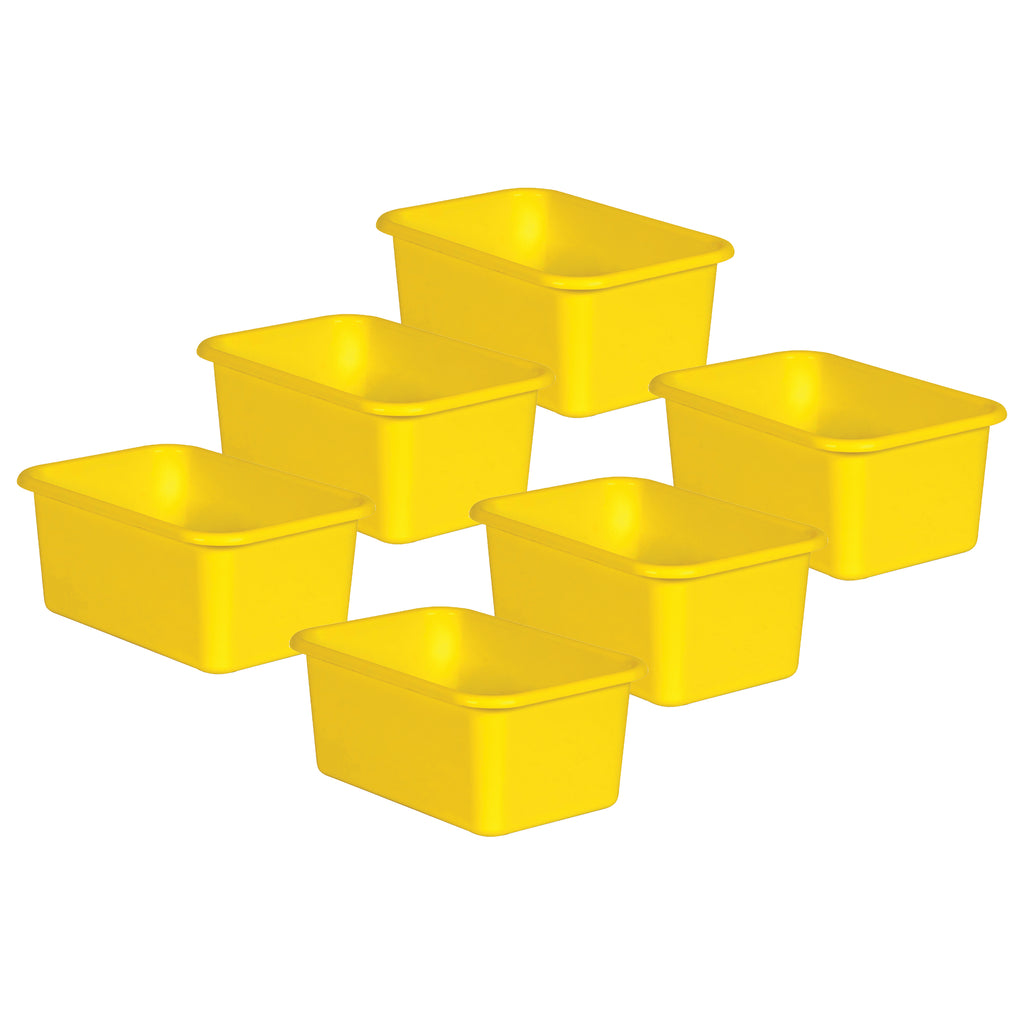 (6 Ea) Yellow Small Plastc Storage Bin