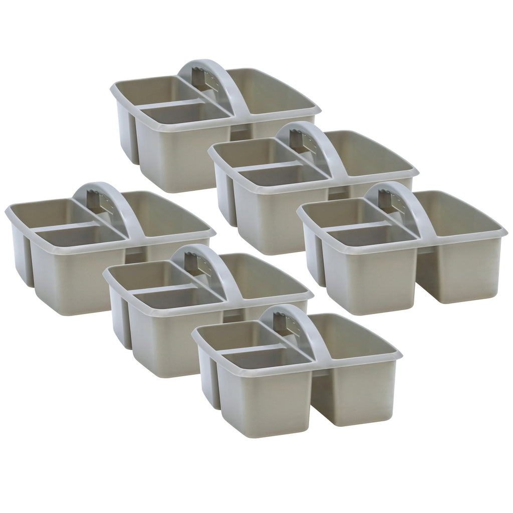 (6 Ea) Gray Plastic Storage Caddy