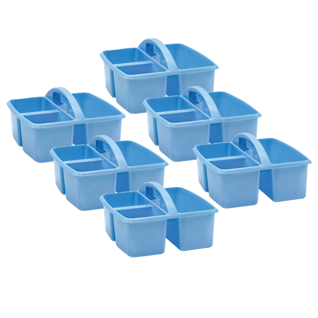 (6 Ea) Light Blue Plastic Storage Caddy