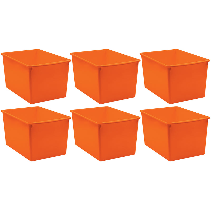 (6 Ea) Orange Plastc Multi-purpose Bin