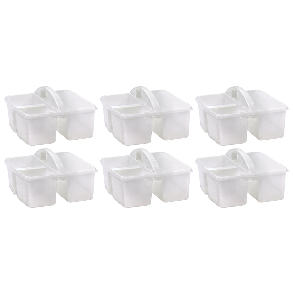 Plastic Storage Caddy, Clear, Pack of 6