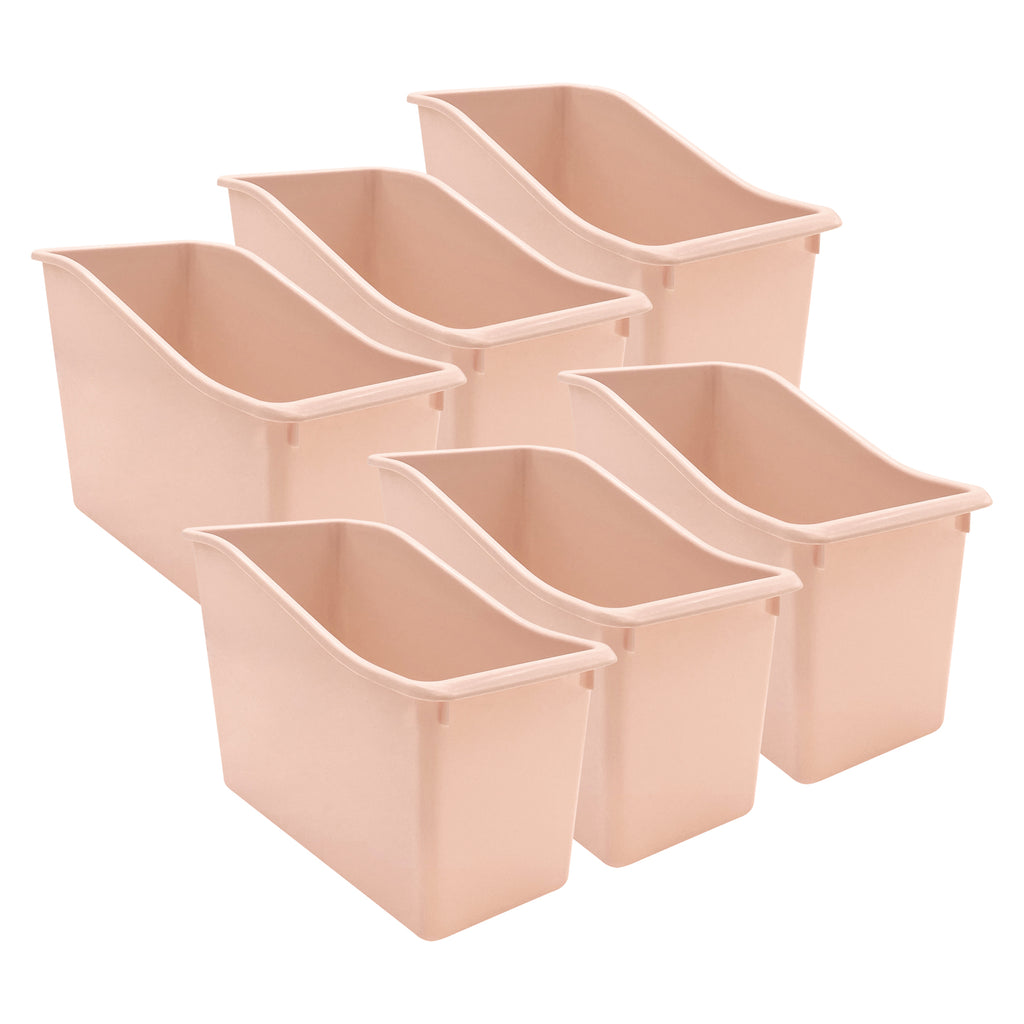 (6 Ea) Blush Plastic Book Bin