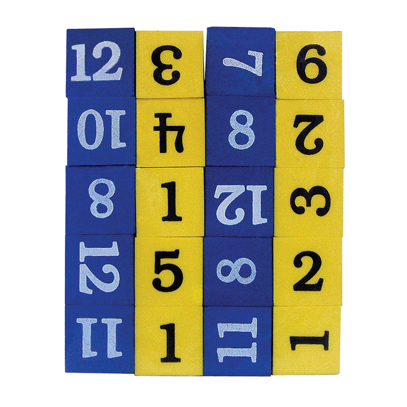 Foam Numbered Dice Numerals 1-12 20pk