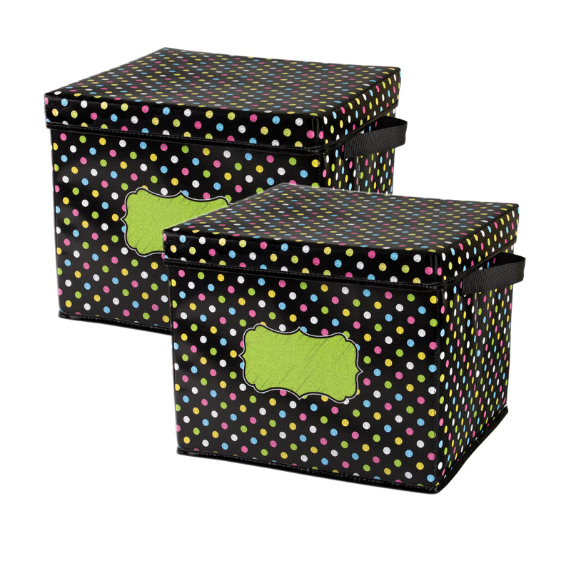 Chalkboard Brights Storage Box with Lid, Pack of 2