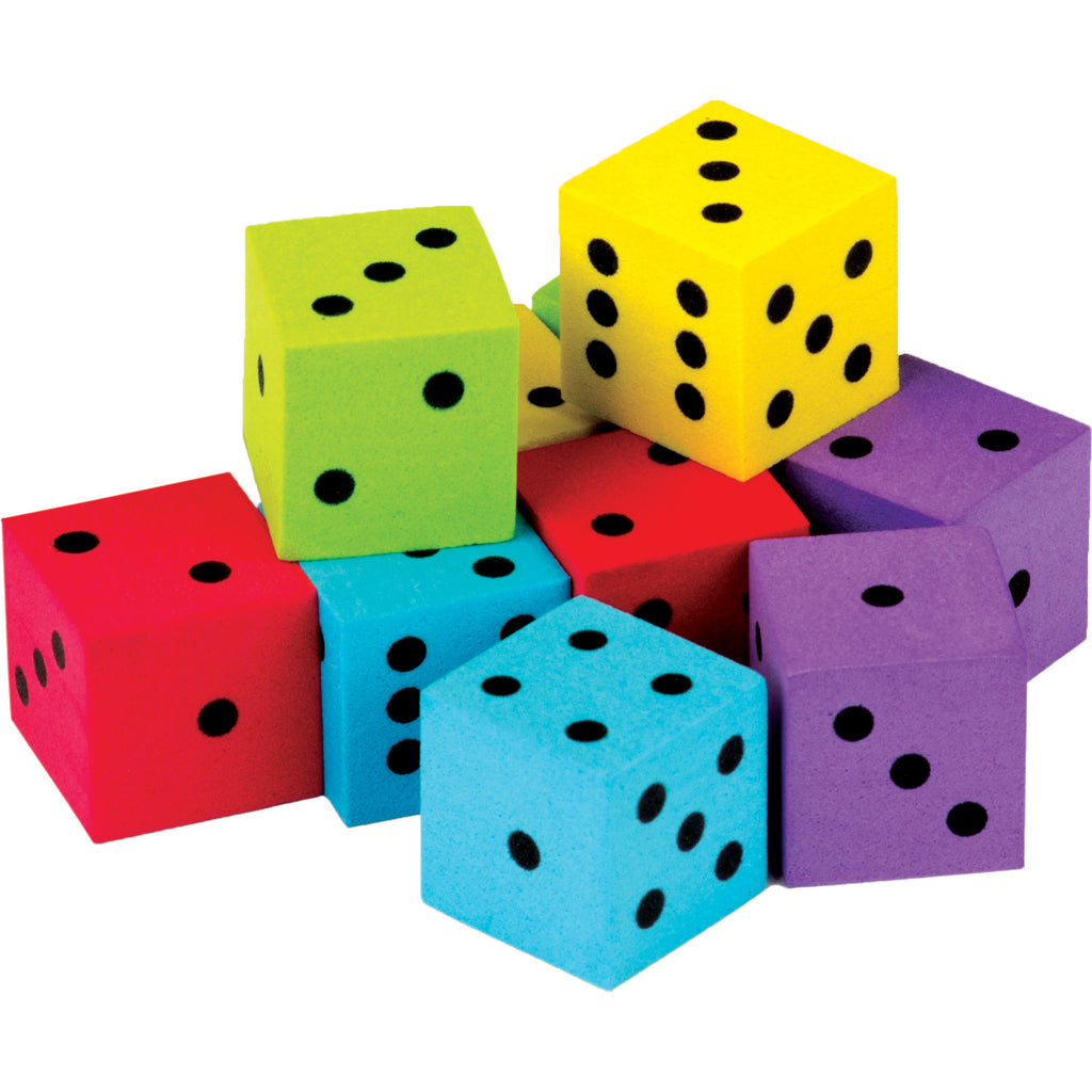 (3 Pk) 20 Pack Foam Colorful Dice