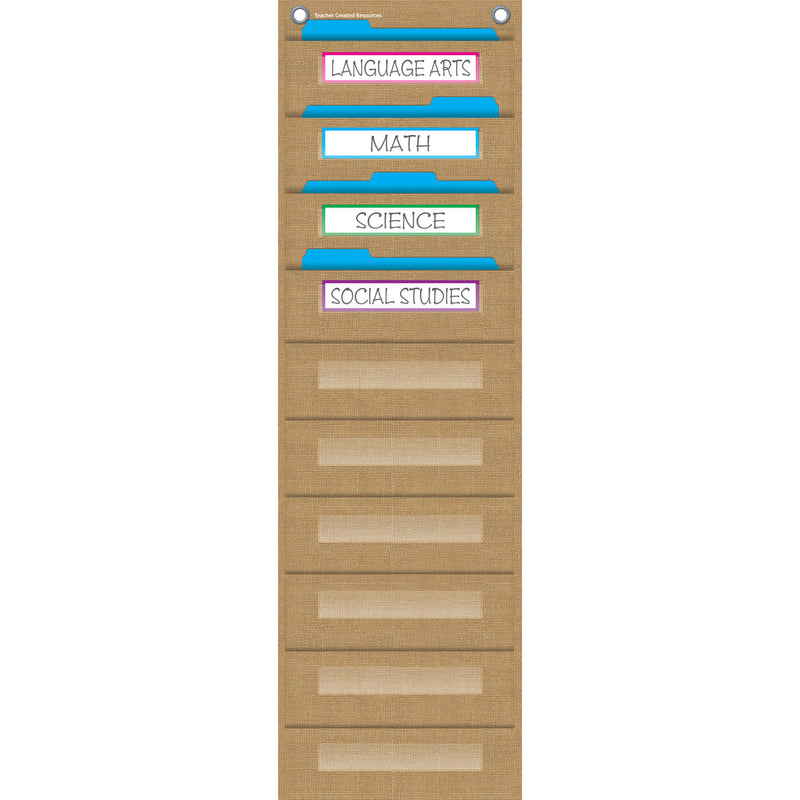 File Storage Pocket Chart Burlap