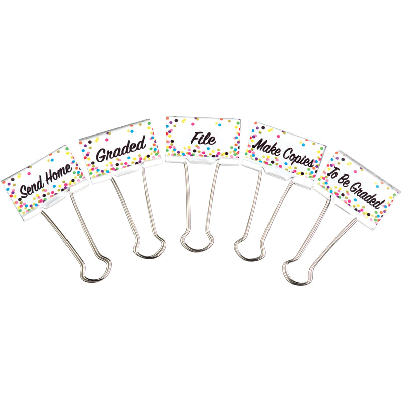 (3 Pk) Confetti Binder Clips Large Mgmt