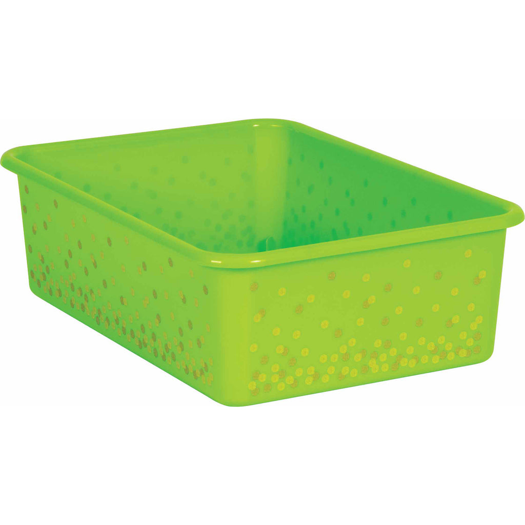 (3 Ea) Lime Confetti Large Plastic Bin