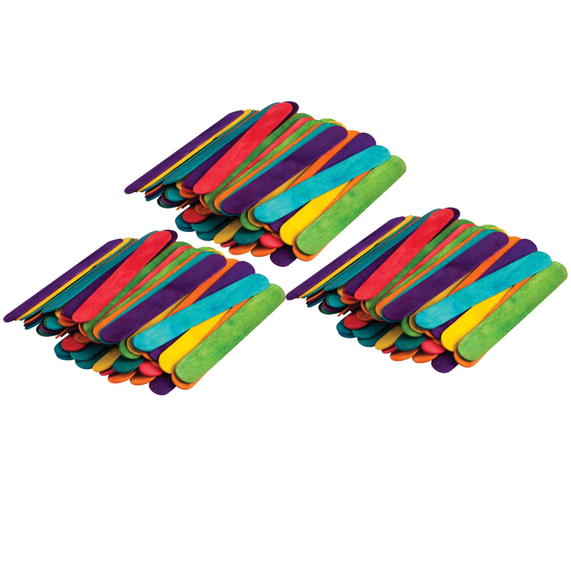 (3 Pk) Stem Basics Multicolor Craft Sticks Jumbo