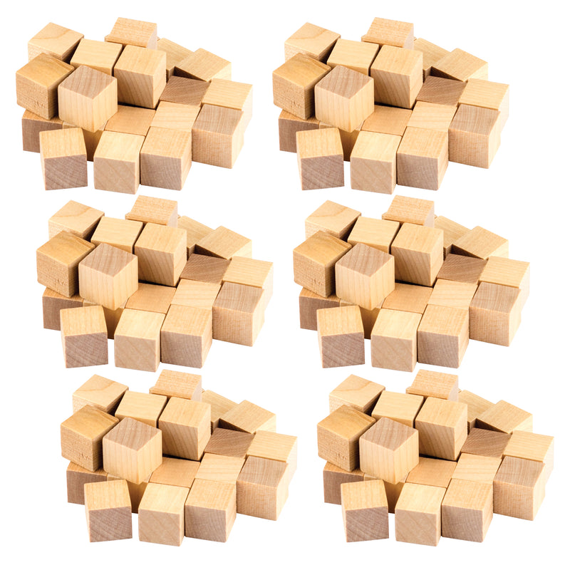 (6 Pk) Stem Basics Wooden Cubes 25 Count