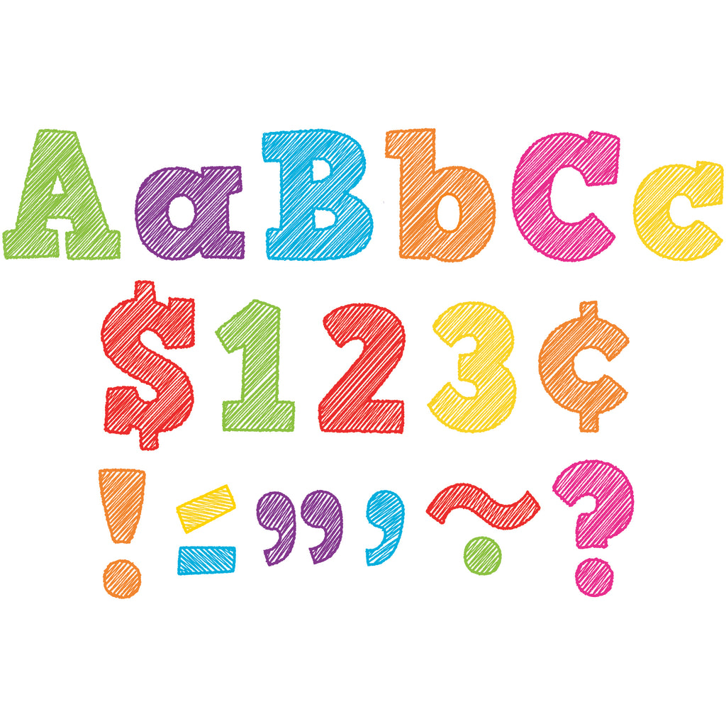 Scribble Bold Block 4in Letters Combo Pack