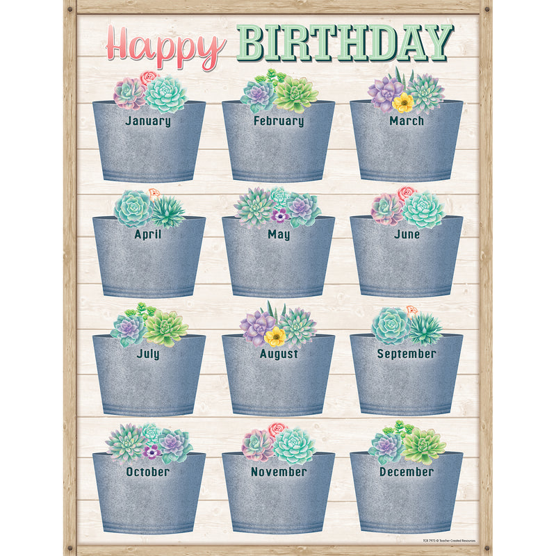 Rustic Bloom Succulents 4 Chart Set