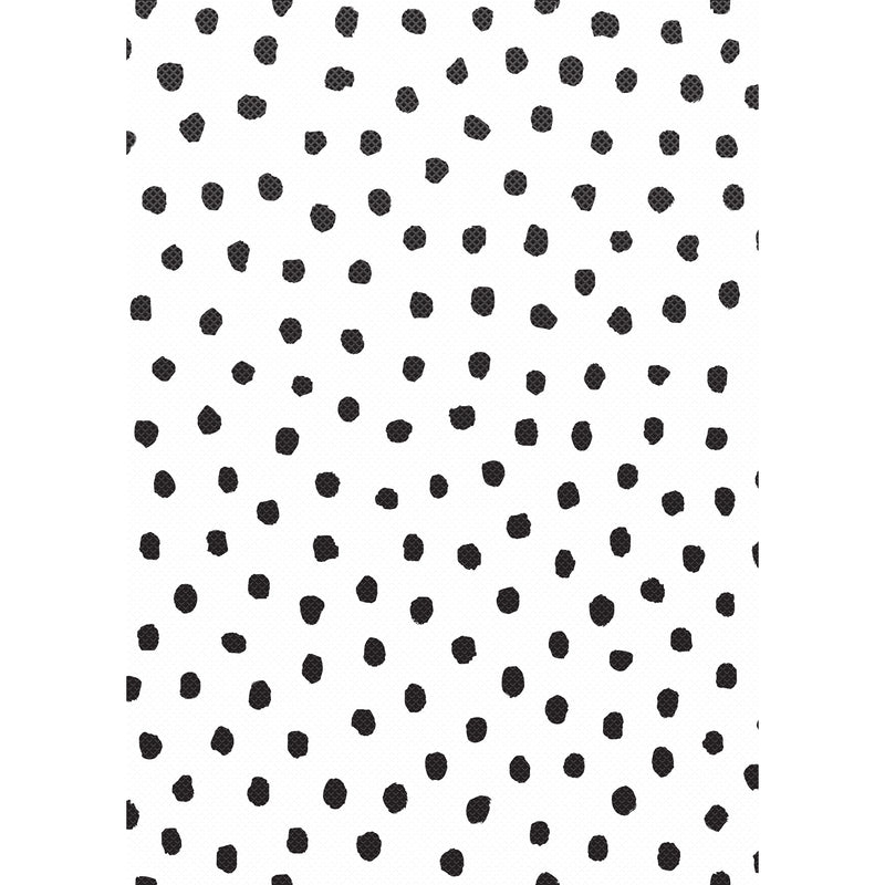Black Painted Dots on White Better Than Paper Bulletin Board Roll, 4' x 12', Pack of 4