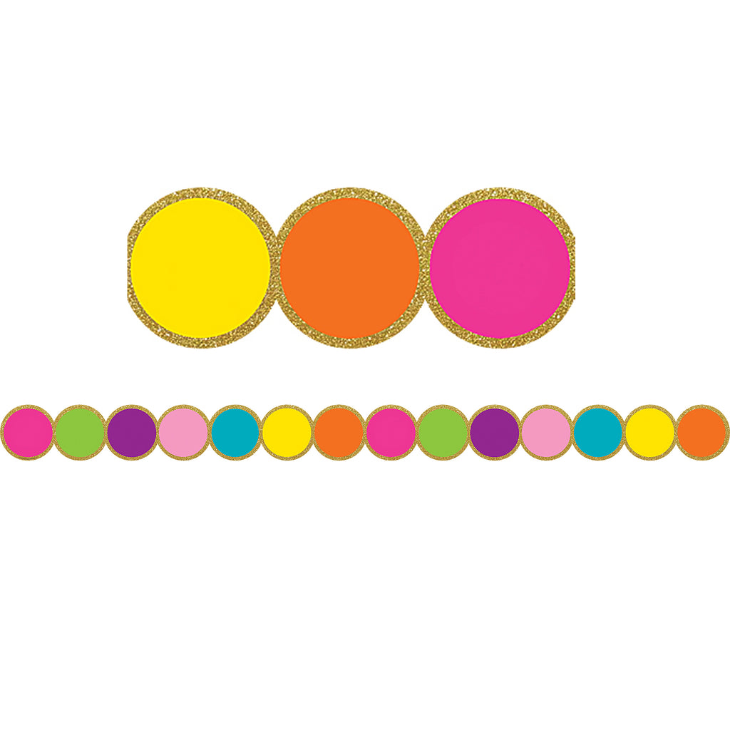 (6 Pk) Confetti Circles Diecut Border Trim