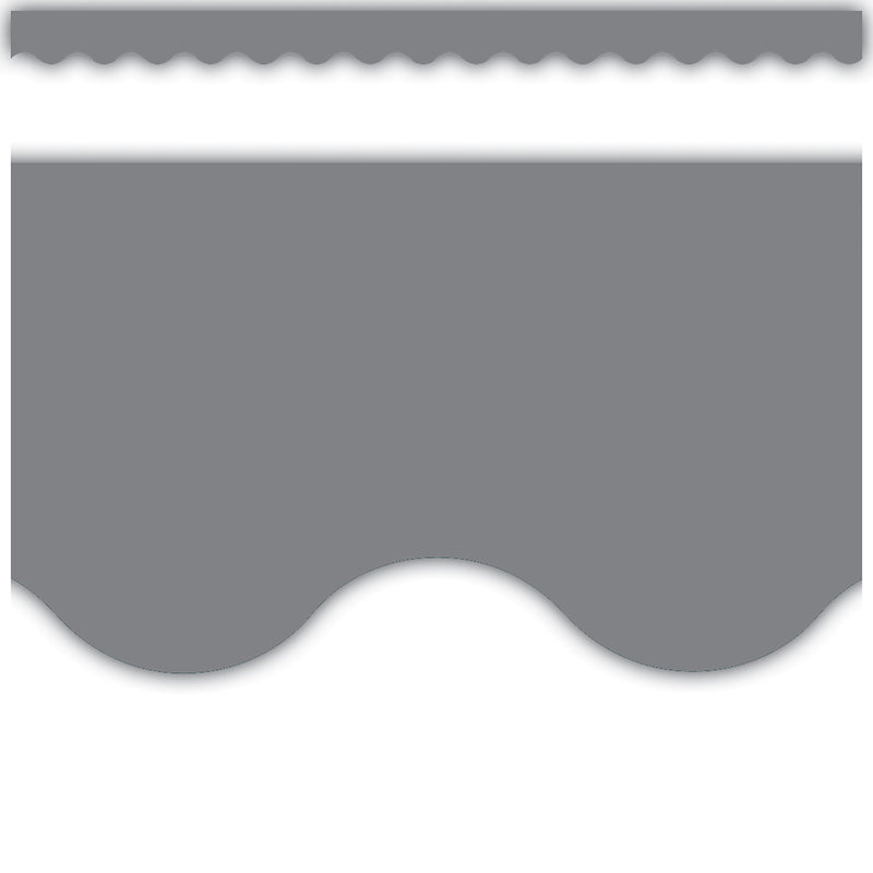 (6 Pk) Gray Scalloped Border Trim