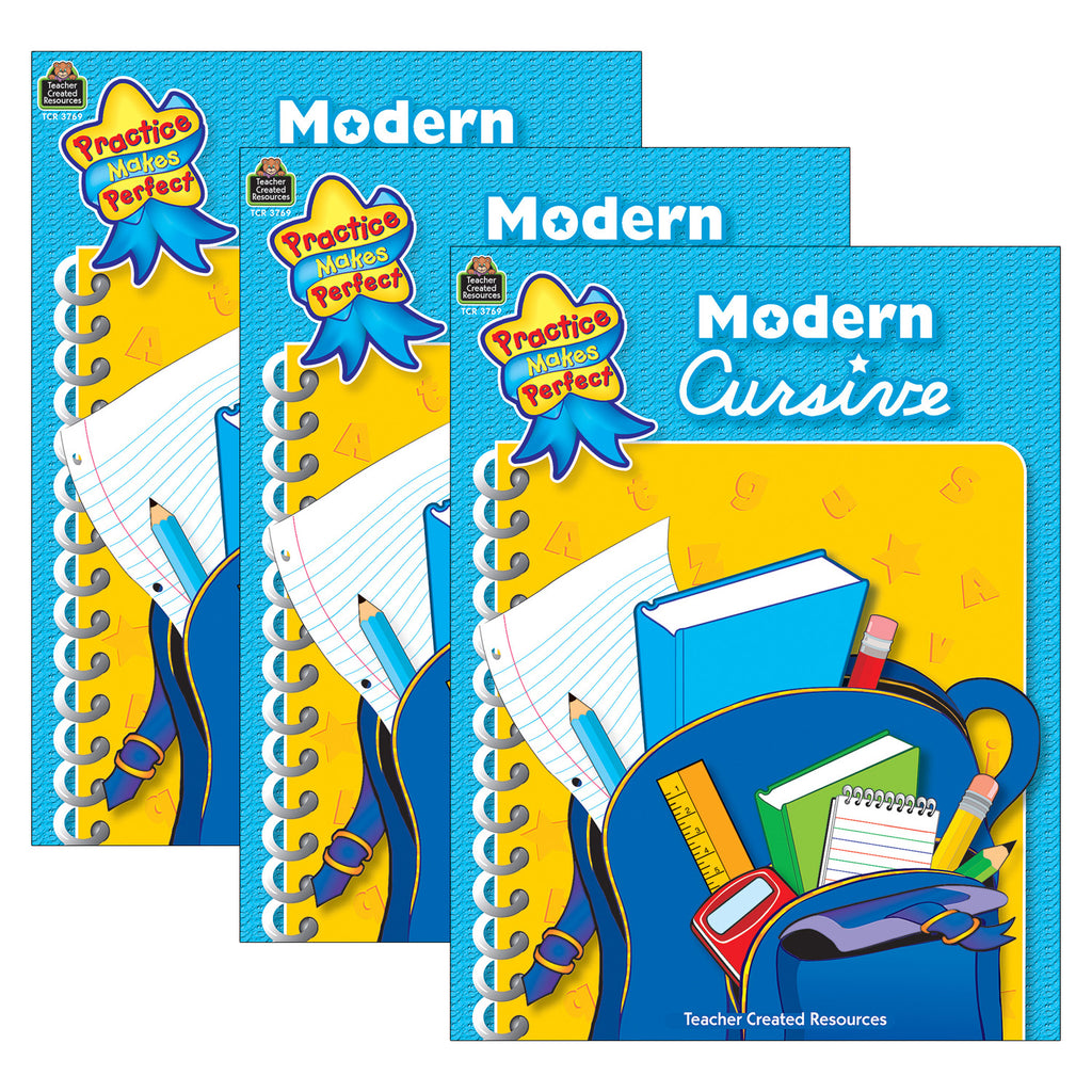 (3 Ea) Modern Cursive Gr 1-2 Practice