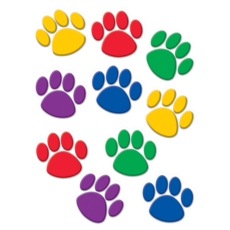 (3 Pk) Accents Colorful Paw Prints