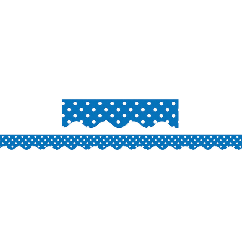 (6 Pk) Blue Mini Polka Dots Border Trim